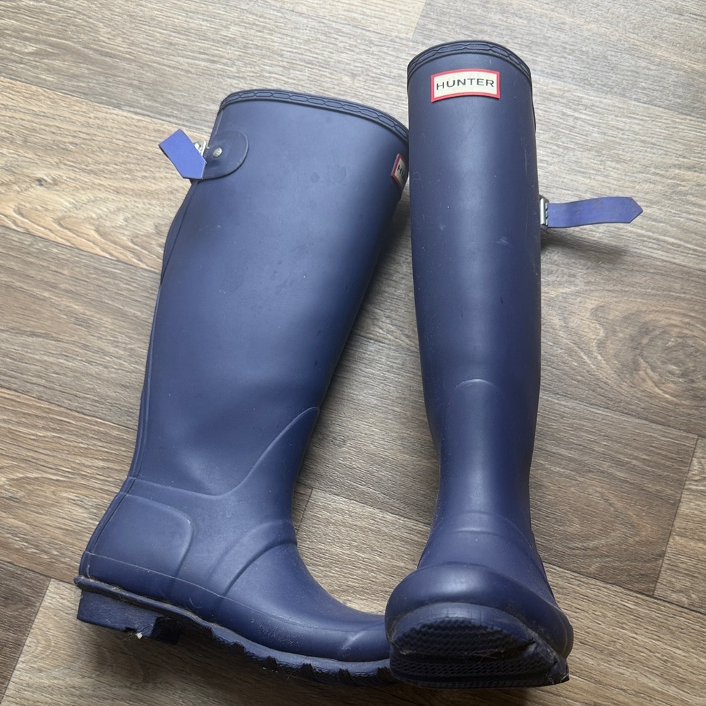 Hunter Navy Waterproof Boots